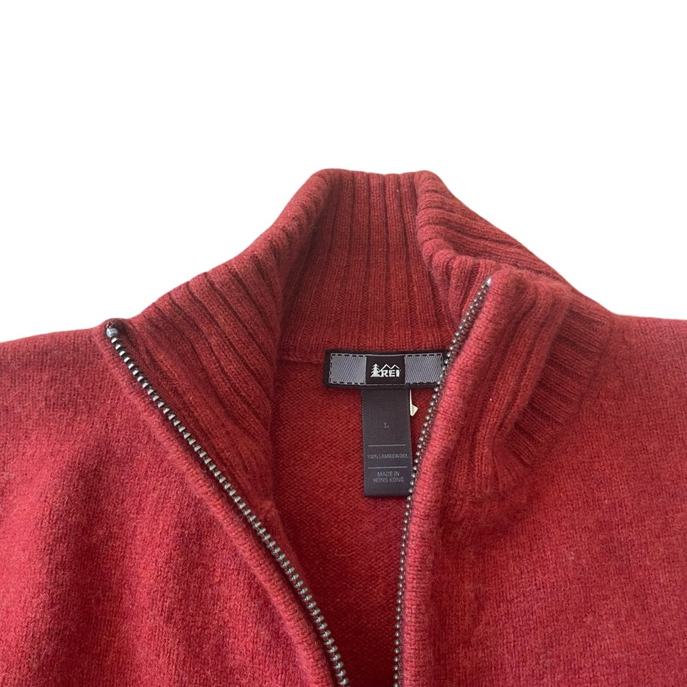 Y2K REI Lambswool Mock Neck Full Zip Sweater - Picture 4 of 5